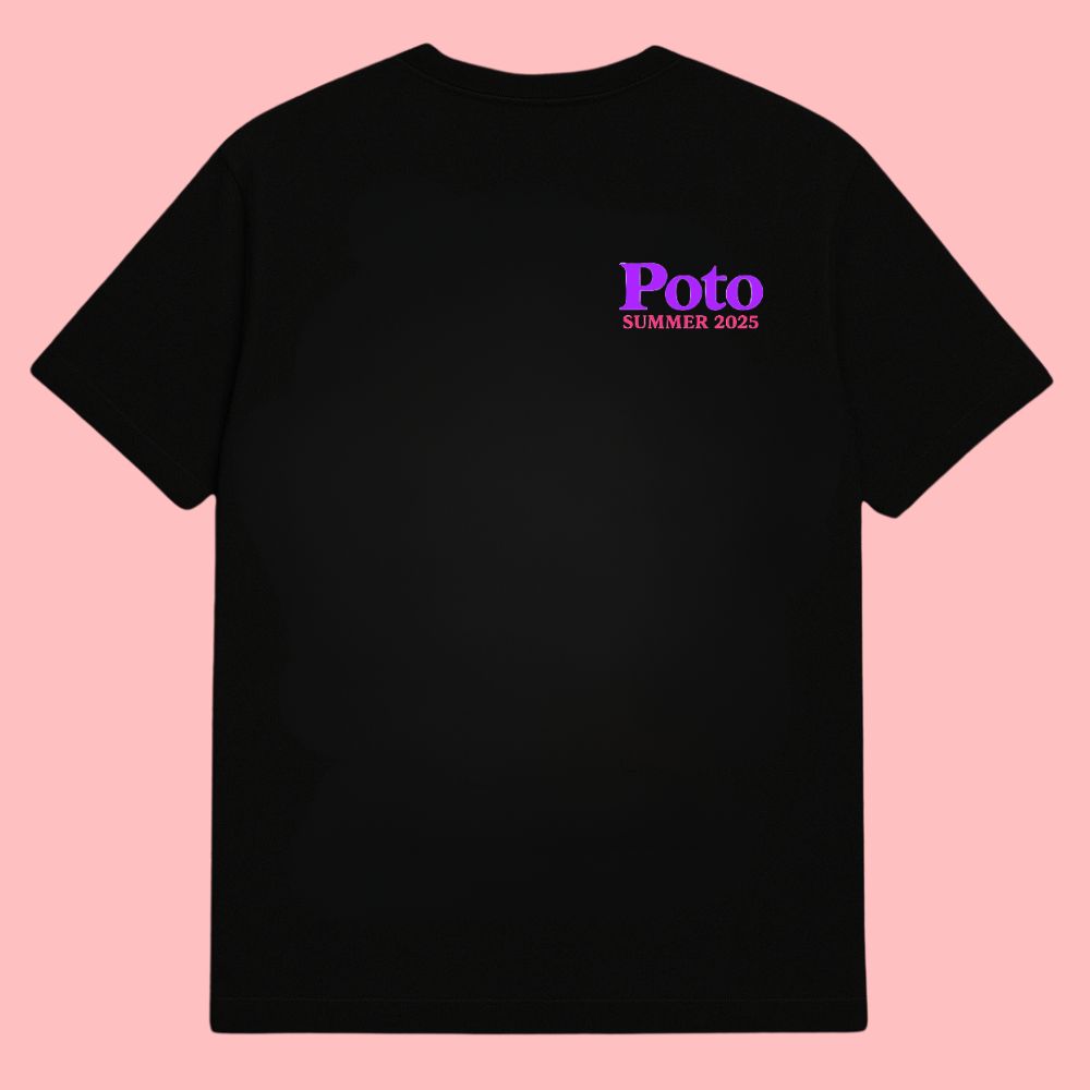 T-shirt noir "SUMMER 25" - Violet