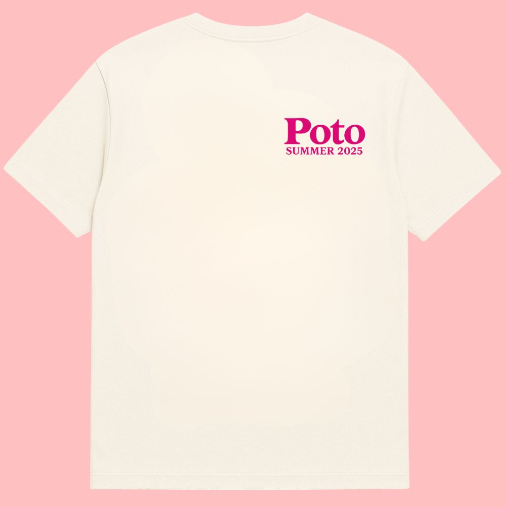 T-shirt blanc "SUMMER 25" - Rose