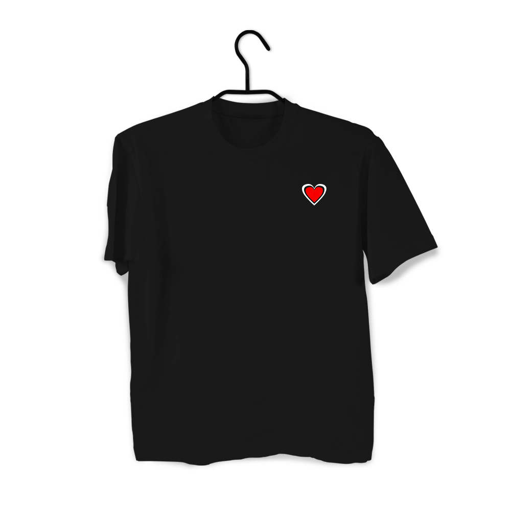 T-shirt noir POTO Vertical blanc et rouge - Édition Limitée - Collection 2024