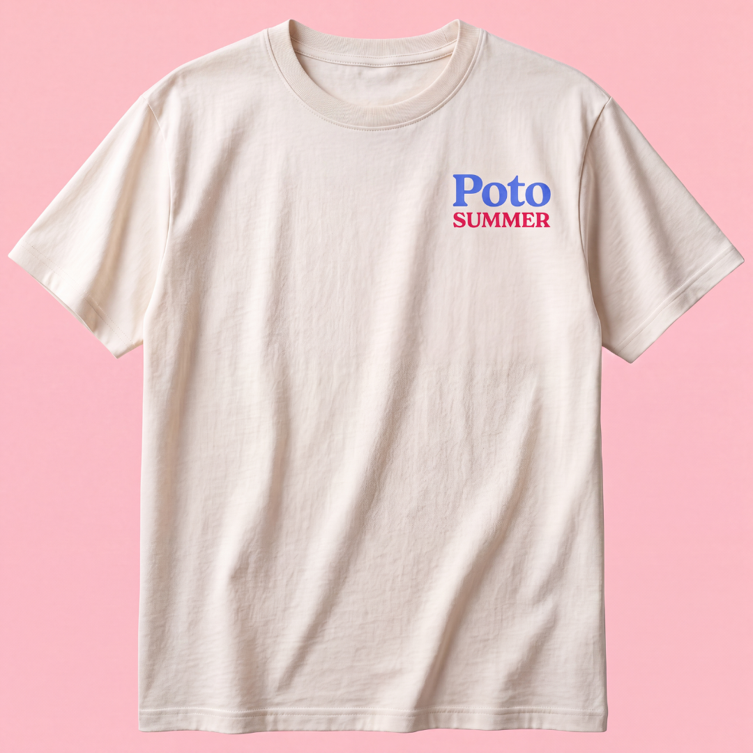 T-shirt blanc "SUMMER" - Bleu