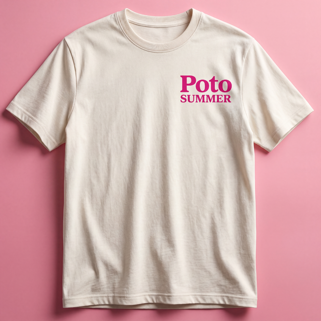 T-shirt blanc "SUMMER" - Rose