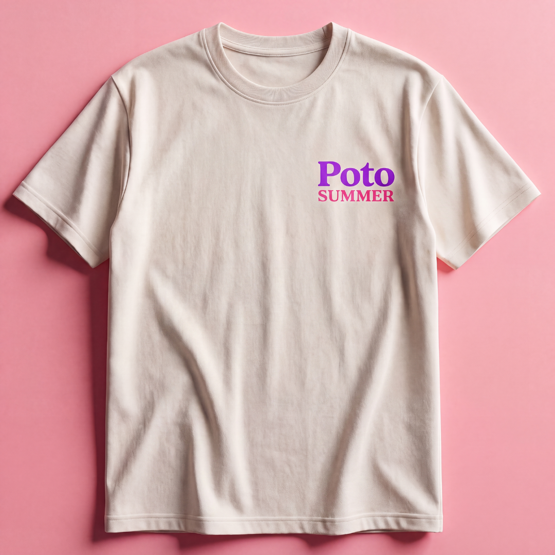 T-shirt blanc "SUMMER" - Violet