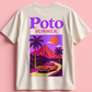 T-shirt blanc "SUMMER" - Violet