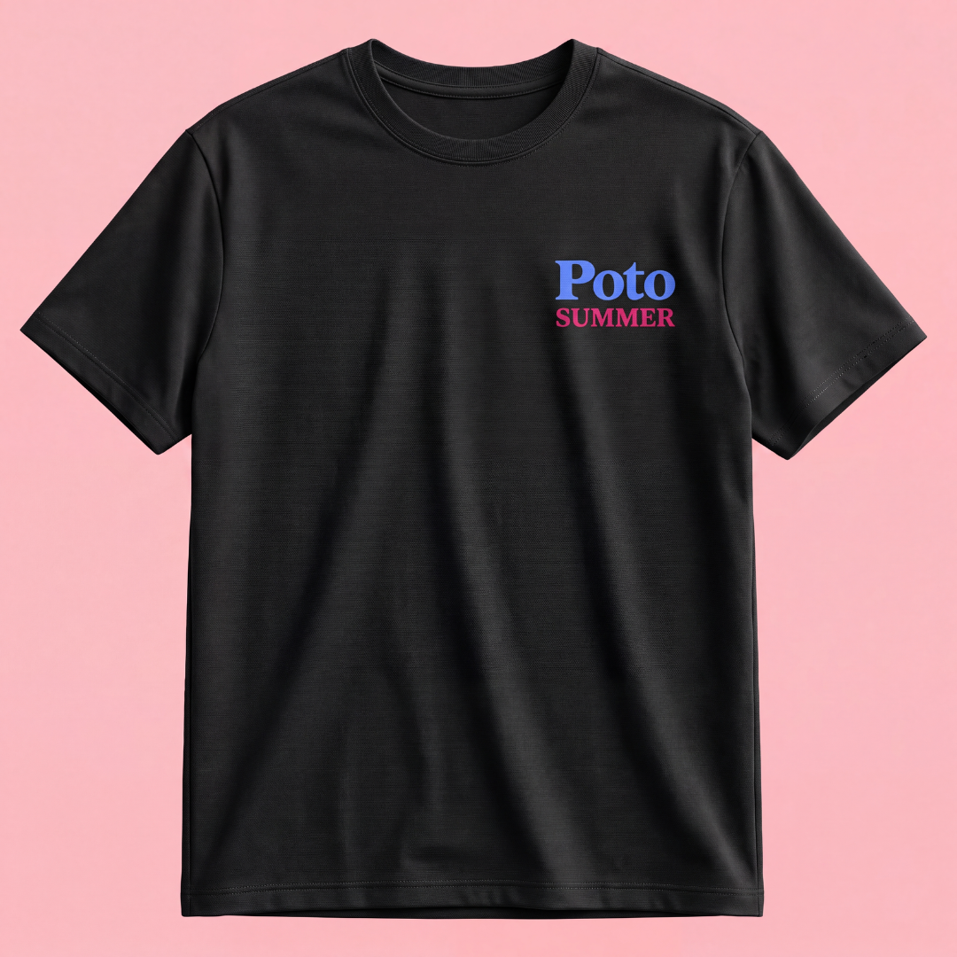 T-shirt noir "SUMMER" - Bleu