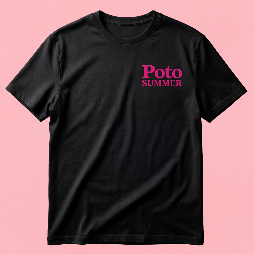 T-shirt noir "SUMMER" - Rose