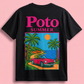 T-shirt noir "SUMMER" - Rose