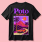 T-shirt noir "SUMMER" - Violet