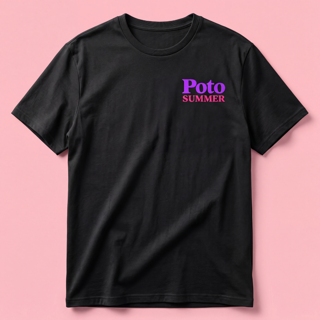T-shirt noir "SUMMER" - Violet