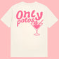 T-shirt blanc "COCKTAIL" - Rose