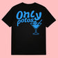 T-shirt noir "COCKTAIL" - Bleu turquoise