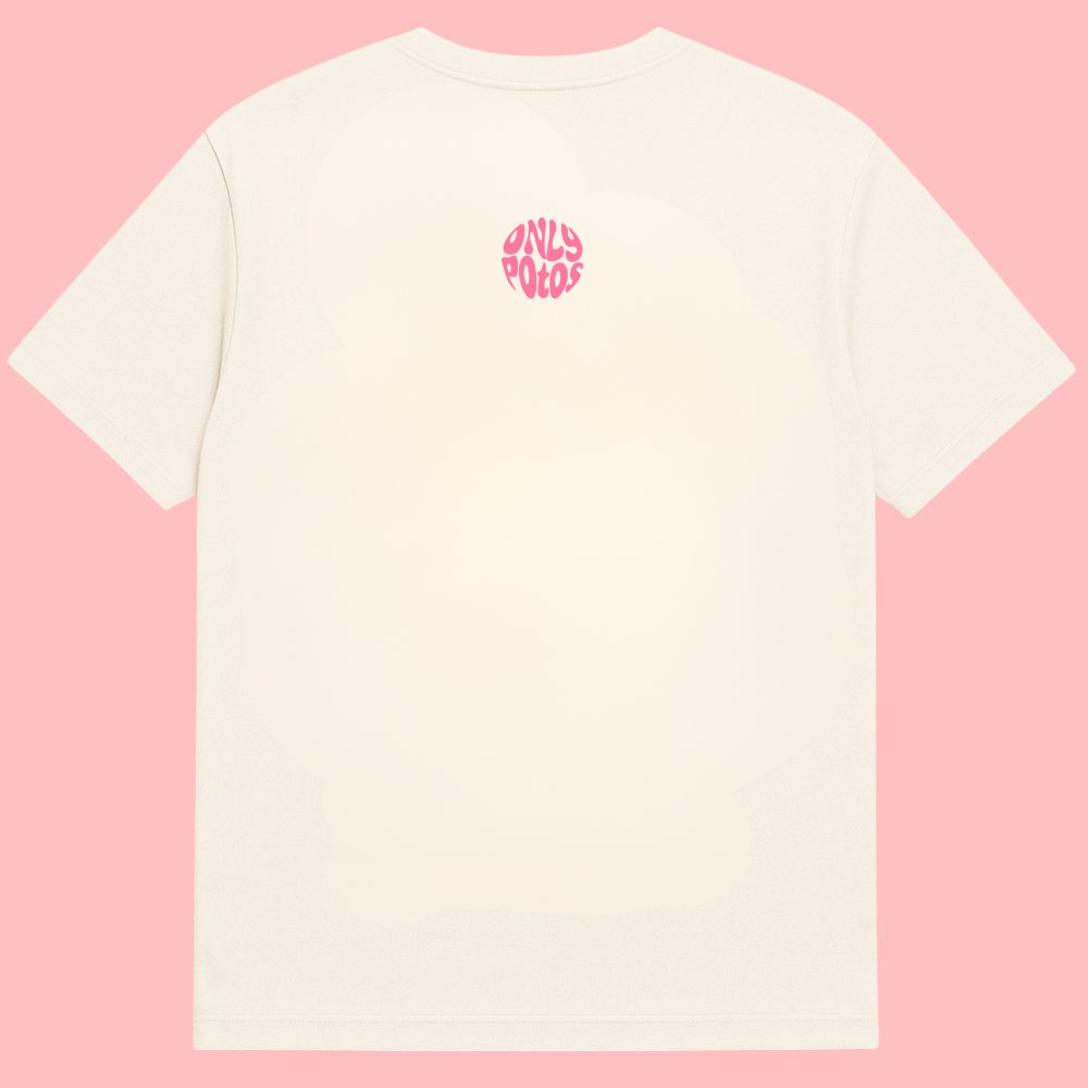 T-shirt blanc "COCKTAIL" - Rose