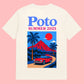 T-shirt blanc "SUMMER 25" - Bleu