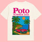 T-shirt blanc "SUMMER 25" - Rose